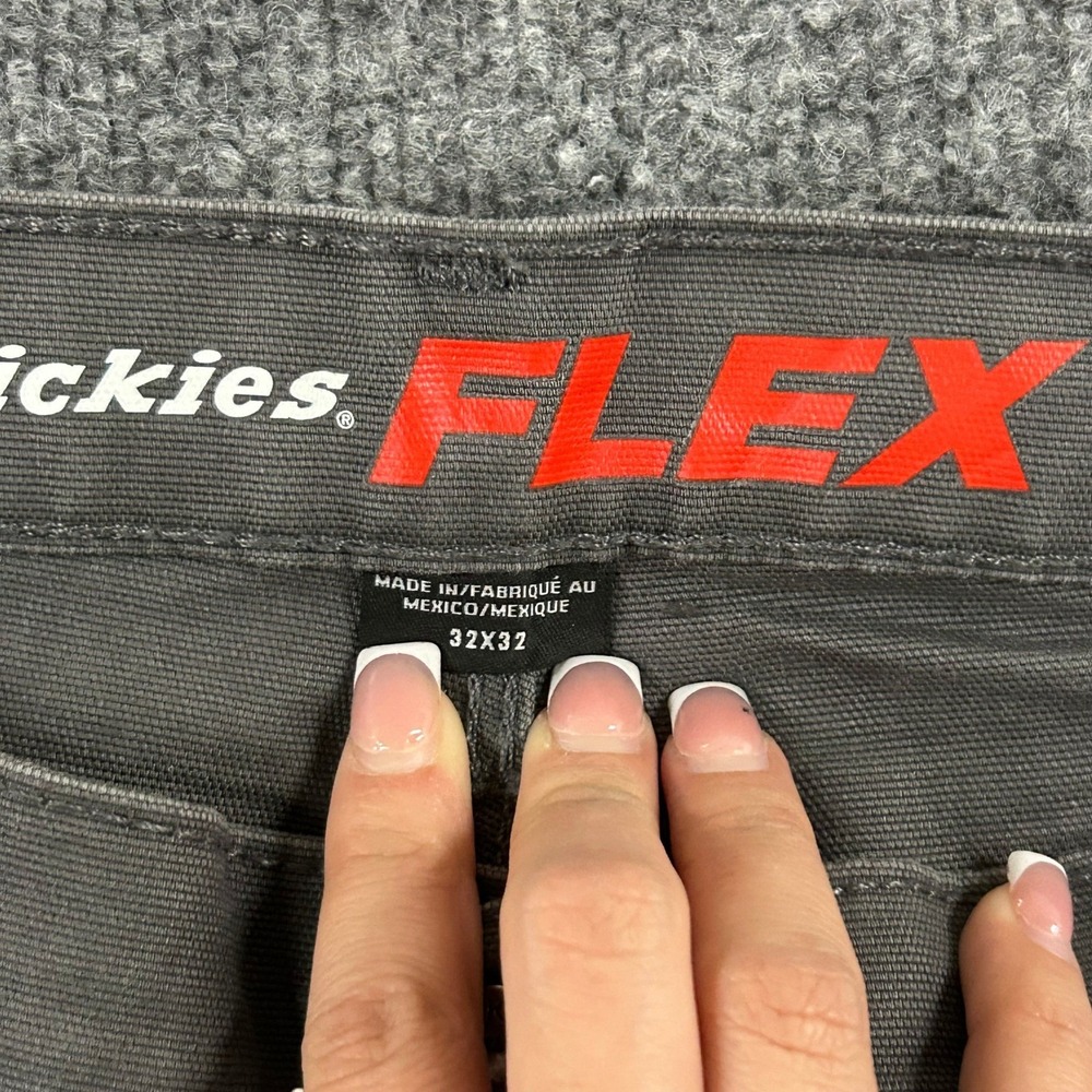 Dickies Pants Mens Size 32x32 Gray Flex Carpenter Straight Leg Workwear Utility - Picture 6 of 9